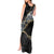 Polynesian Tribal Tattoo Tank Maxi Dress Dark Marble Pattern