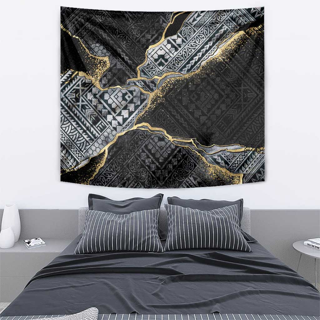 Polynesian Tribal Tattoo Tapestry Dark Marble Pattern LT9 - Polynesian Pride
