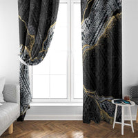 Polynesian Tribal Tattoo Window Curtain Dark Marble Pattern LT9 - Polynesian Pride