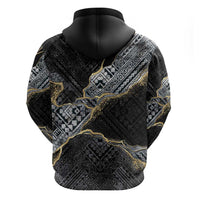 Polynesian Tribal Tattoo Zip Hoodie Dark Marble Pattern LT9 - Polynesian Pride