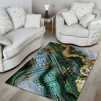 Polynesian Tribal Tattoo Area Rug Green Marble Pattern LT9 - Polynesian Pride