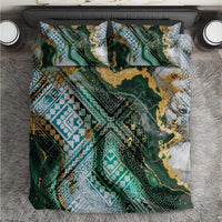 Polynesian Tribal Tattoo Bedding Set Green Marble Pattern LT9 Green - Polynesian Pride