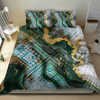 Polynesian Tribal Tattoo Bedding Set Green Marble Pattern LT9 - Polynesian Pride
