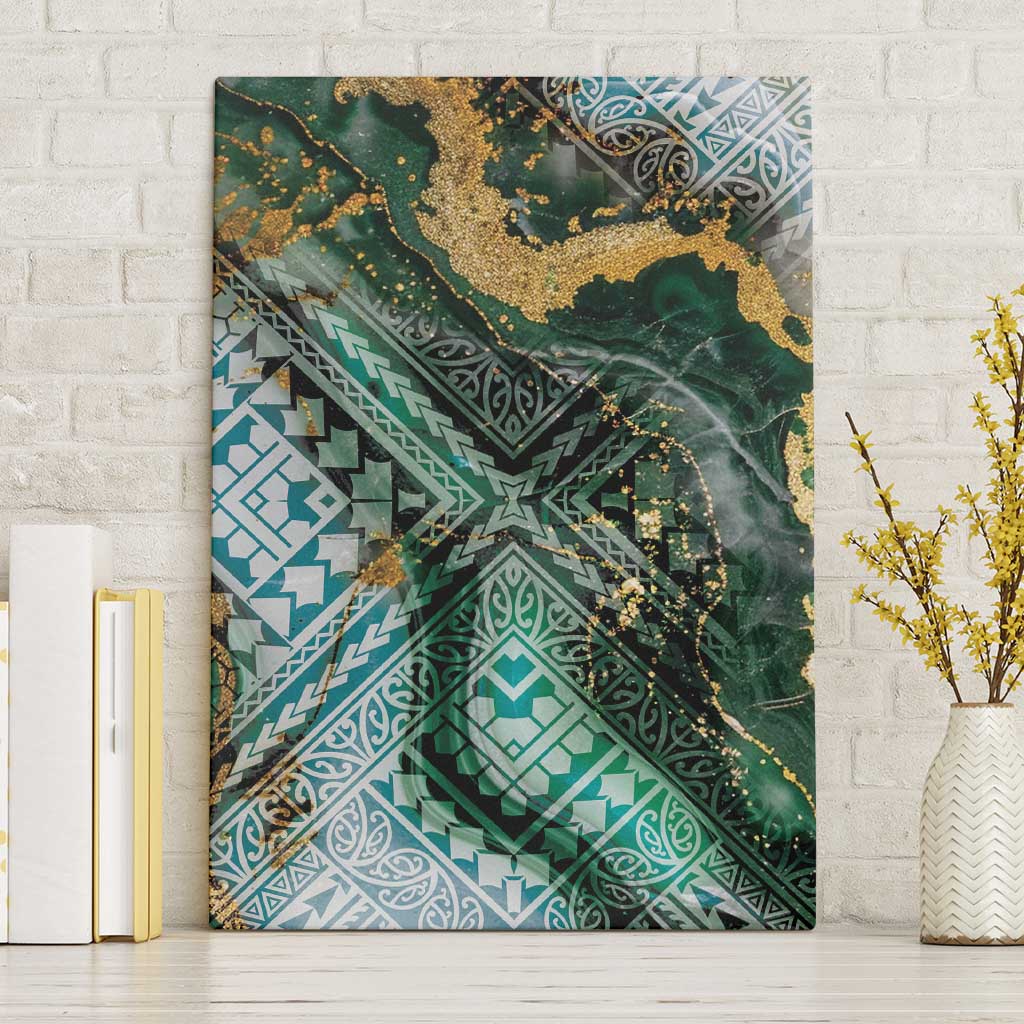 Polynesian Tribal Tattoo Canvas Wall Art Green Marble Pattern LT9 Without Frame Green - Polynesian Pride