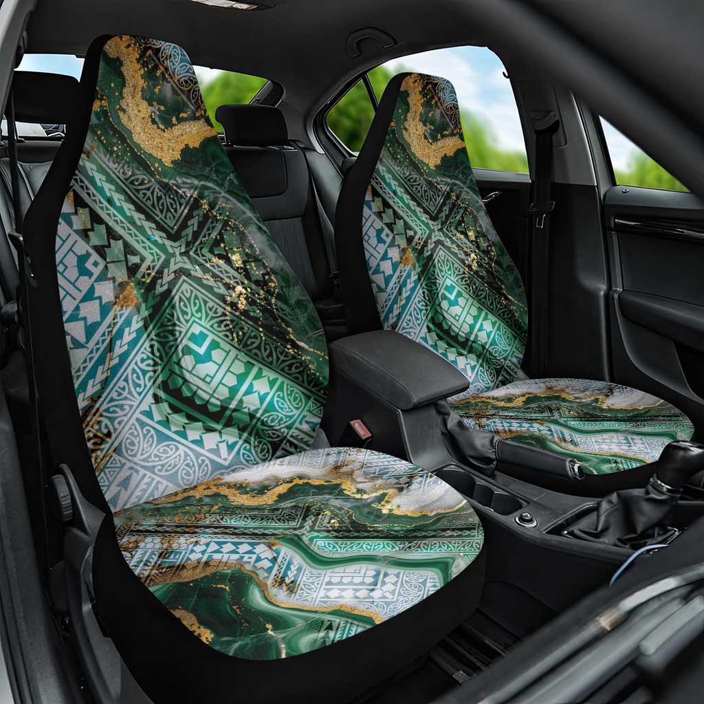 Polynesian Tribal Tattoo Car Seat Cover Green Marble Pattern LT9 One Size Green - Polynesian Pride