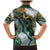 Polynesian Tribal Tattoo Family Matching Mermaid Dress and Hawaiian Shirt Green Marble Pattern