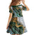 Polynesian Tribal Tattoo Family Matching Mermaid Dress and Hawaiian Shirt Green Marble Pattern