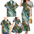 Polynesian Tribal Tattoo Family Matching Mermaid Dress and Hawaiian Shirt Green Marble Pattern