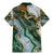 Polynesian Tribal Tattoo Family Matching Mermaid Dress and Hawaiian Shirt Green Marble Pattern