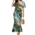 Polynesian Tribal Tattoo Family Matching Mermaid Dress and Hawaiian Shirt Green Marble Pattern