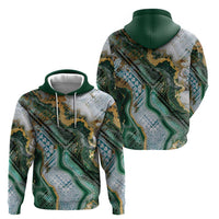 Polynesian Tribal Tattoo Hoodie Green Marble Pattern LT9 - Polynesian Pride