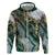 Polynesian Tribal Tattoo Hoodie Green Marble Pattern