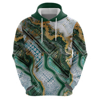 Polynesian Tribal Tattoo Hoodie Green Marble Pattern LT9 - Polynesian Pride