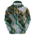 Polynesian Tribal Tattoo Hoodie Green Marble Pattern