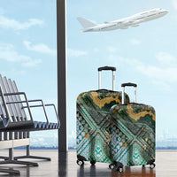 Polynesian Tribal Tattoo Luggage Cover Green Marble Pattern LT9 - Polynesian Pride