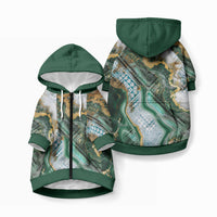 Polynesian Tribal Tattoo Pet Hoodie Green Marble Pattern LT9 Zip-up Green - Polynesian Pride