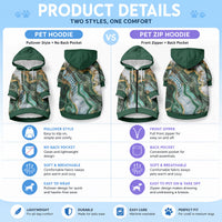 Polynesian Tribal Tattoo Pet Hoodie Green Marble Pattern LT9 - Polynesian Pride