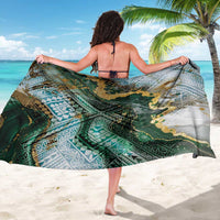 Polynesian Tribal Tattoo Sarong Green Marble Pattern LT9 - Polynesian Pride