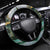 Polynesian Tribal Tattoo Steering Wheel Cover Green Marble Pattern