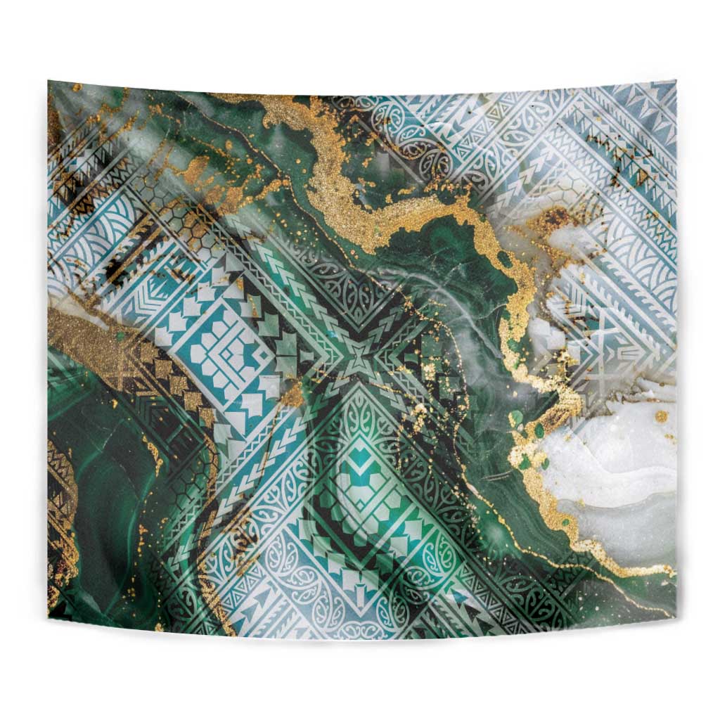 Polynesian Tribal Tattoo Tapestry Green Marble Pattern LT9 - Polynesian Pride