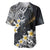 Polynesian Tribal Tattoo Baseball Jersey Plumeria Black Gold Marble Pattern