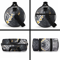 Polynesian Tribal Tattoo Duffle Bag Plumeria Black Gold Marble Pattern LT9 - Polynesian Pride