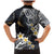 Polynesian Tribal Tattoo Family Matching Mermaid Dress and Hawaiian Shirt Plumeria Black Gold Marble Pattern