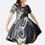 Polynesian Tribal Tattoo Family Matching Mermaid Dress and Hawaiian Shirt Plumeria Black Gold Marble Pattern