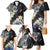 Polynesian Tribal Tattoo Family Matching Mermaid Dress and Hawaiian Shirt Plumeria Black Gold Marble Pattern