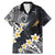 Polynesian Tribal Tattoo Family Matching Mermaid Dress and Hawaiian Shirt Plumeria Black Gold Marble Pattern