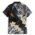 Polynesian Tribal Tattoo Family Matching Mermaid Dress and Hawaiian Shirt Plumeria Black Gold Marble Pattern