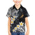 Polynesian Tribal Tattoo Family Matching Mermaid Dress and Hawaiian Shirt Plumeria Black Gold Marble Pattern