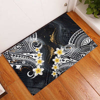 Polynesian Tribal Tattoo Rubber Doormat Plumeria Black Gold Marble Pattern LT9 - Polynesian Pride