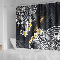 Polynesian Tribal Tattoo Shower Curtain Plumeria Black Gold Marble Pattern LT9 - Polynesian Pride