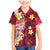 Polynesian Tribal Tattoo Family Matching Mermaid Dress and Hawaiian Shirt Plumeria Blood Red and Gold Marble Pattern