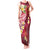 Polynesian Tribal Tattoo Tank Maxi Dress Plumeria Blood Red and Gold Marble Pattern