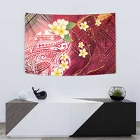 Polynesian Tribal Tattoo Tapestry Plumeria Blood Red and Gold Marble Pattern LT9 - Polynesian Pride