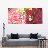 Polynesian Tribal Tattoo Tapestry Plumeria Blood Red and Gold Marble Pattern LT9 - Polynesian Pride