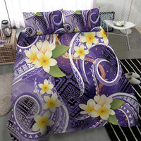 Polynesian Tribal Tattoo Bedding Set Plumeria Purple Marble Pattern LT9 - Polynesian Pride