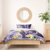 Polynesian Tribal Tattoo Bedding Set Plumeria Purple Marble Pattern LT9 - Polynesian Pride