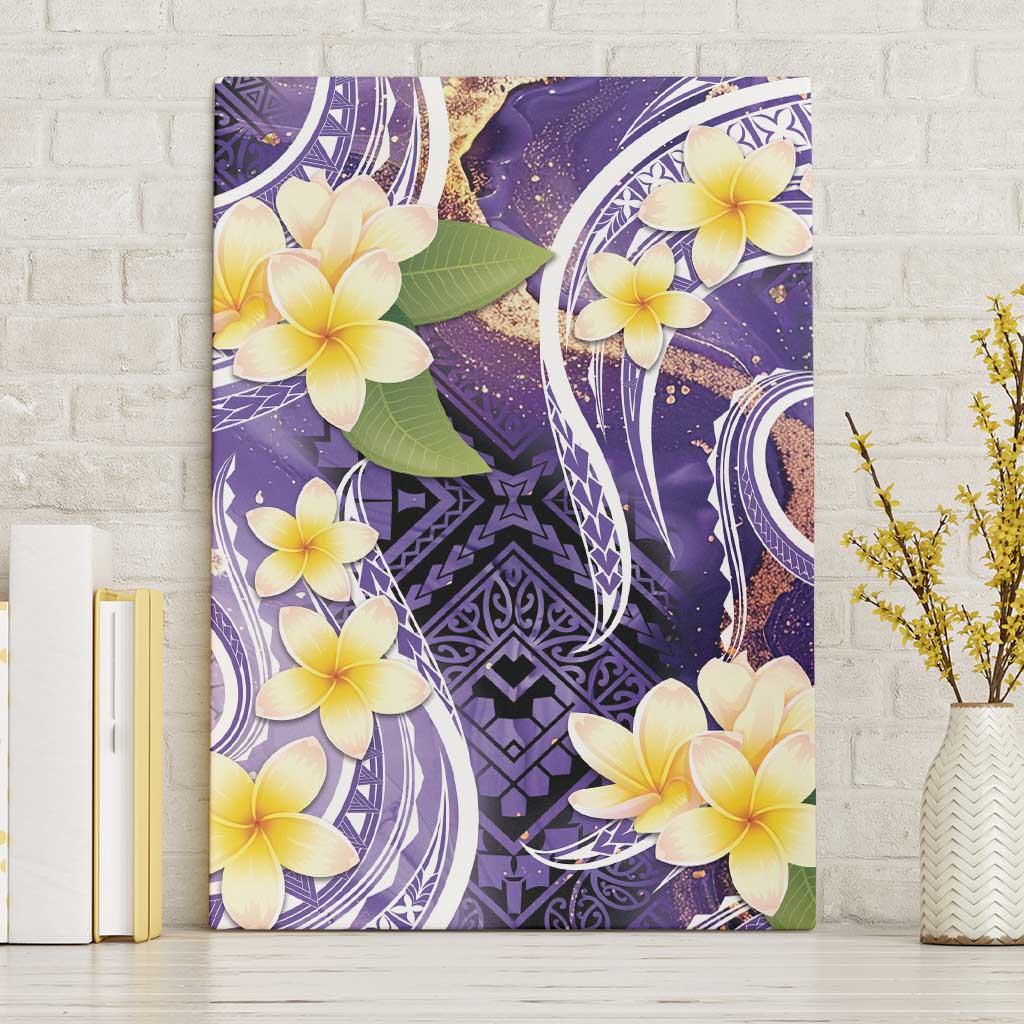 Polynesian Tribal Tattoo Canvas Wall Art Plumeria Purple Marble Pattern LT9 Without Frame Purple - Polynesian Pride