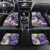 Polynesian Tribal Tattoo Car Mats Plumeria Purple Marble Pattern LT9 Set 4pcs Purple - Polynesian Pride