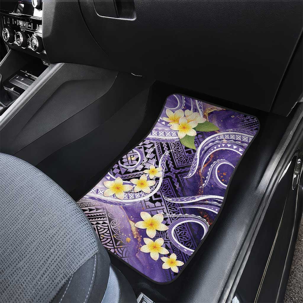 Polynesian Tribal Tattoo Car Mats Plumeria Purple Marble Pattern LT9 - Polynesian Pride