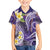 Polynesian Tribal Tattoo Family Matching Long Sleeve Bodycon Dress and Hawaiian Shirt Plumeria Purple Marble Pattern