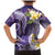 Polynesian Tribal Tattoo Family Matching Mermaid Dress and Hawaiian Shirt Plumeria Purple Marble Pattern