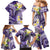 Polynesian Tribal Tattoo Family Matching Mermaid Dress and Hawaiian Shirt Plumeria Purple Marble Pattern