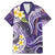 Polynesian Tribal Tattoo Family Matching Mermaid Dress and Hawaiian Shirt Plumeria Purple Marble Pattern