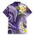 Polynesian Tribal Tattoo Family Matching Mermaid Dress and Hawaiian Shirt Plumeria Purple Marble Pattern