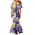 Polynesian Tribal Tattoo Family Matching Mermaid Dress and Hawaiian Shirt Plumeria Purple Marble Pattern