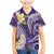 Polynesian Tribal Tattoo Family Matching Mermaid Dress and Hawaiian Shirt Plumeria Purple Marble Pattern